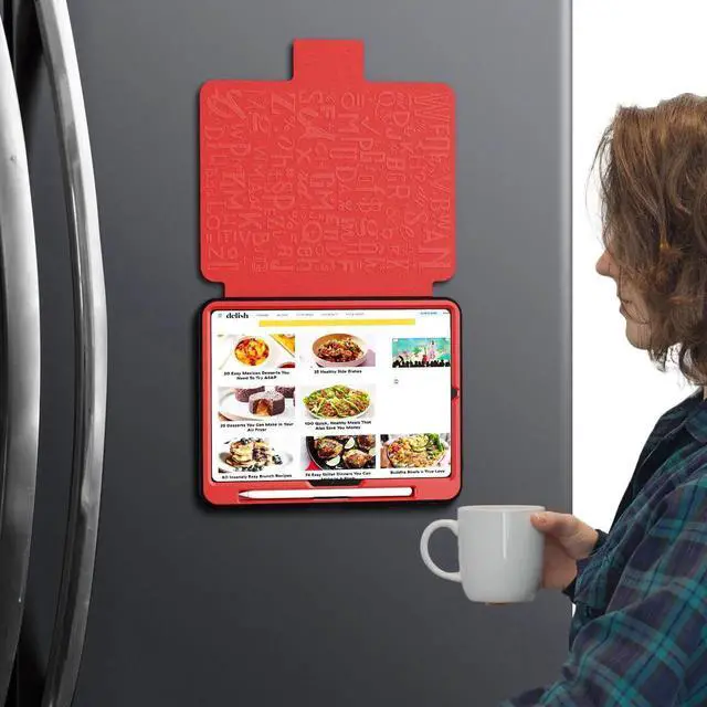 Alt view image 5 of 7 - BONAEVER Case For iPad Pro 11 Inch M5 2025 M4 2024, Smart Magnetic Auto Sleep Shockproof Cover with Multi-Angles Stand, Pen Holder, Card Slot Red