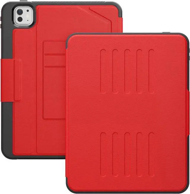 Alt view image 6 of 7 - BONAEVER Case For iPad Pro 11 Inch M5 2025 M4 2024, Smart Magnetic Auto Sleep Shockproof Cover with Multi-Angles Stand, Pen Holder, Card Slot Red