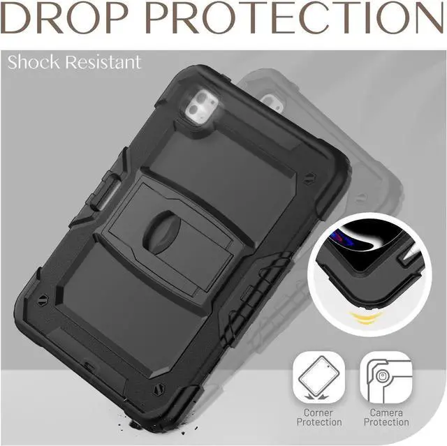 Alt view image 3 of 7 - BONAEVER Shockproof Case for iPad Pro 11 Inch 2024 M5 M4 2025 2024 6th 5th Generation Protective Cover with Screen Protector, Built-in Stand