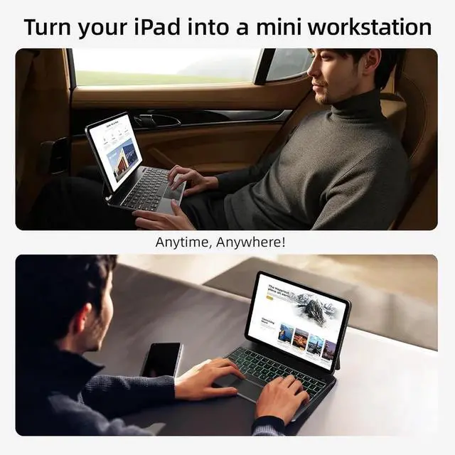 Alt view image 5 of 7 - BONAEVER Case with Keyboard for iPad Pro 11 inch M5 2025 M4 2024, Magic Keyboard Case, Magnetic Attach, Multi-Gesture Trackpad, 7-Color Backlight, Auto Sleep/Awake