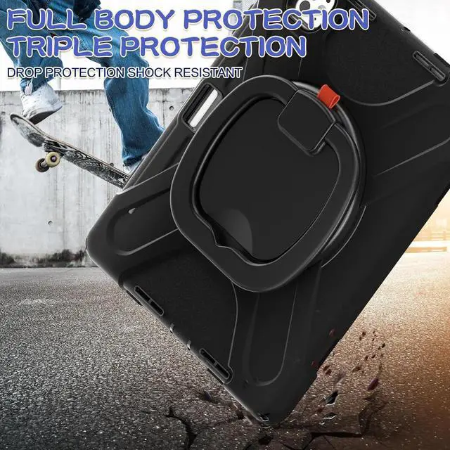 Alt view image 2 of 7 - BONAEVER Cover Case for iPad Pro 11 Inch M5 M4 2024 6th 5th Generation A2836/A2837/A3006 with Built-in Screen Protector, 360° Rotating Stand, Adjustable Shoulder Strap, Hand Shoulder, Pencil Holder