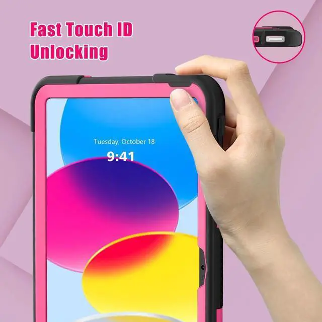 Alt view image 3 of 7 - BONAEVER Case for iPad Pro 13 Inch M5 2025 / M4 2024 with Pencil Holder Heavy Duty Rugged Protective Cover with Kickstand Stylus Pen Rose Red