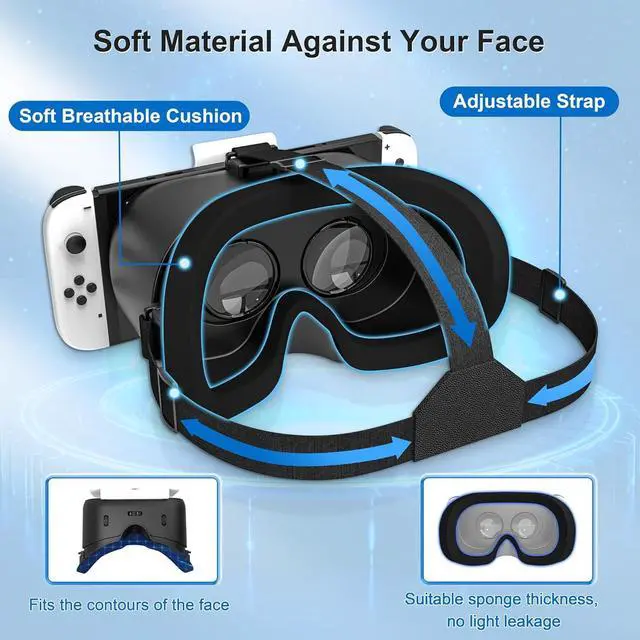 Alt view image 2 of 7 - BONAEVER VR Headset for Nintendo Switch / Switch OLED Model/Nintendo Switch 3D VR (Virtual Reality) Glasses Switch VR Labo Goggles Headset for Nintendo Switch