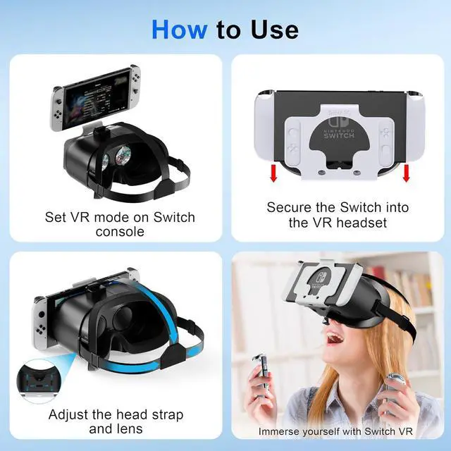 Alt view image 5 of 7 - BONAEVER VR Headset for Nintendo Switch / Switch OLED Model/Nintendo Switch 3D VR (Virtual Reality) Glasses Switch VR Labo Goggles Headset for Nintendo Switch