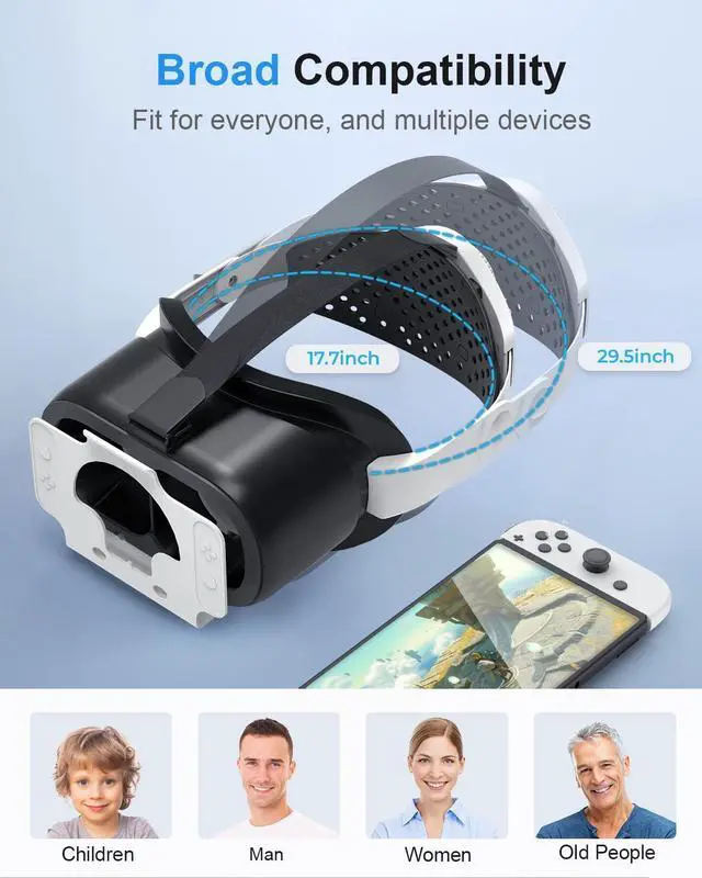 Alt view image 6 of 7 - BONAEVER VR Headset for Nintendo Switch & Switch OLED, Upgraded Switch Virtual Reality Glasses with Adjustable Lens and Elite Strap, Labo VR Kit 3D Goggles Accessories for VR Gaming Experience