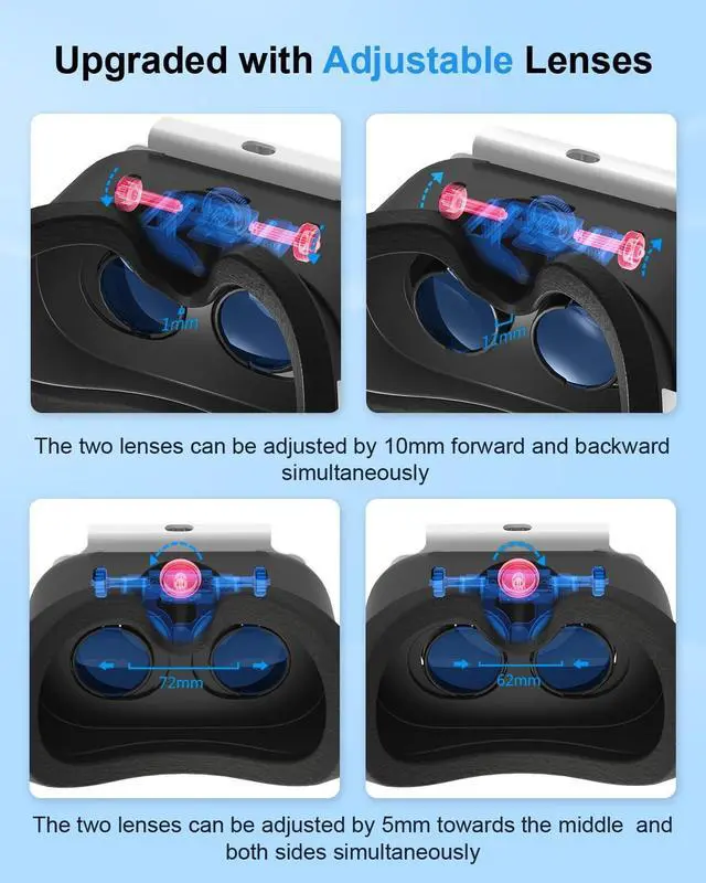 Alt view image 7 of 7 - BONAEVER VR Headset for Nintendo Switch & Switch OLED, Upgraded Switch Virtual Reality Glasses with Adjustable Lens and Elite Strap, Labo VR Kit 3D Goggles Accessories for VR Gaming Experience