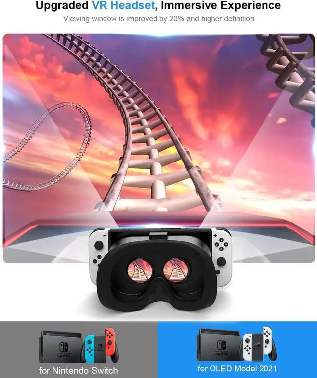 Alt view image 3 of 7 - BONAEVER VR Headset for Nintendo Switch & Switch OLED, Upgraded Switch Virtual Reality Glasses with Adjustable Lens and Elite Strap, Labo VR Kit 3D Goggles Accessories for VR Gaming Experience