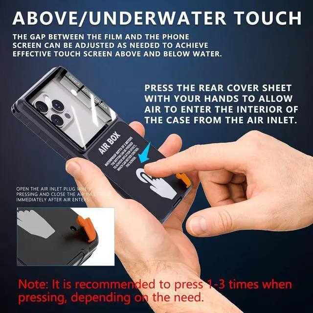 Alt view image 4 of 7 - BONAEVER Waterproof Phone Case, Underwater Snorkeling Diving Phone Case for iPhone 17/16/15/14/13 Pro Max, Samsung Galaxy S25/S24/S23 Ultra, Google/Moto Up to 6.9''