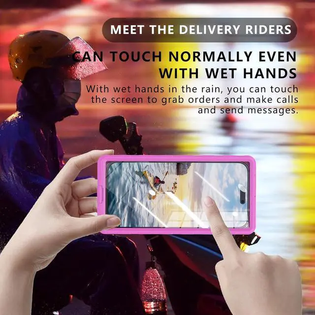 Alt view image 3 of 7 - BONAEVER Waterproof Phone Case, Underwater Snorkeling Diving Phone Case for iPhone 17/16/15/14/13 Pro Max, Samsung Galaxy S25/S24/S23 Ultra, Google/Moto Up to 6.9'' Purple