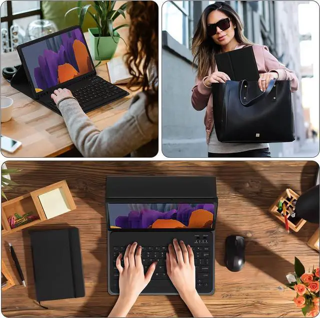 Alt view image 6 of 7 - BONAEVER Bluetooth Keyboard Case with Mouse for Samsung Galaxy Tab Galaxy Tab S10 Lite S10 FE S9 FE 10.9 inch S7 S8 S9 11 inch Protective Cover with Wireless Mouse / Keyboard