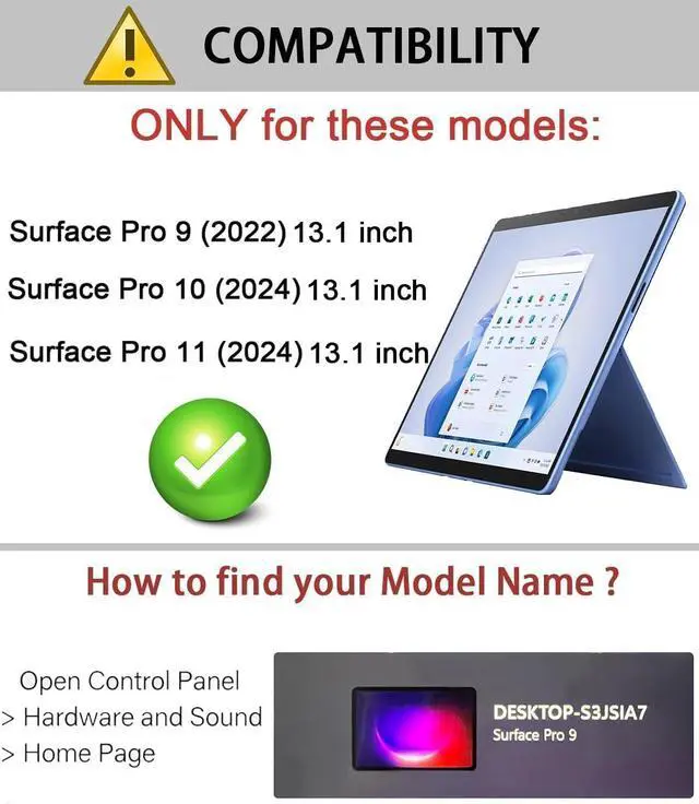 Alt view image 2 of 7 - BONAEVER Case for Microsoft Surface Pro 11 Pro 10 Pro 9 13 inch with Shoulder Strap, Hand Strap, Stylus Pen Holder, Rugged, Shock-Absorbing and Drop-Resistant, Compatible Keyboard Cover