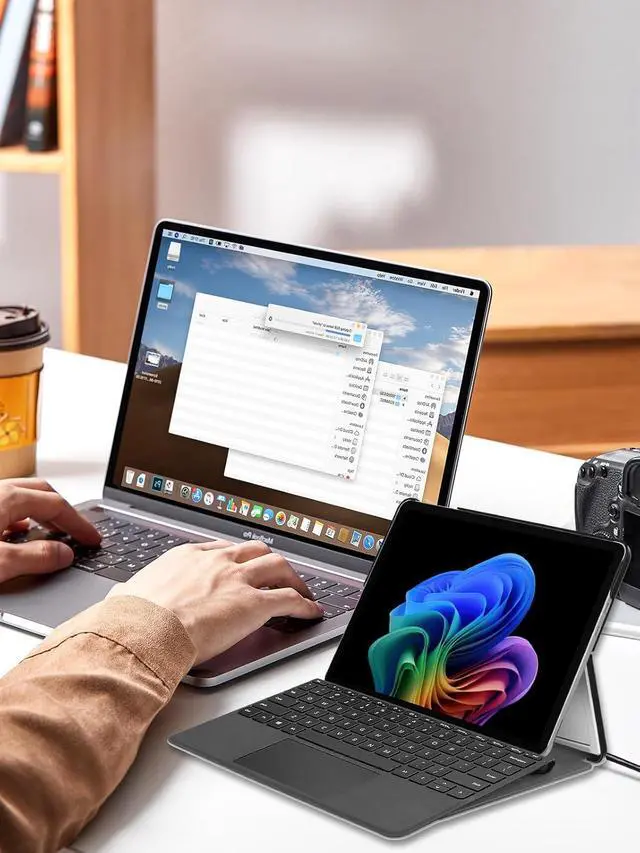 Alt view image 7 of 7 - BONAEVER Case for Microsoft Surface Pro 12 Inch 2025, Multi-Angle Viewing Stand Flip Protective Cover with Hard Back, Auto Wake/Sleep, Compatible with Type Cover Keyboard, Black