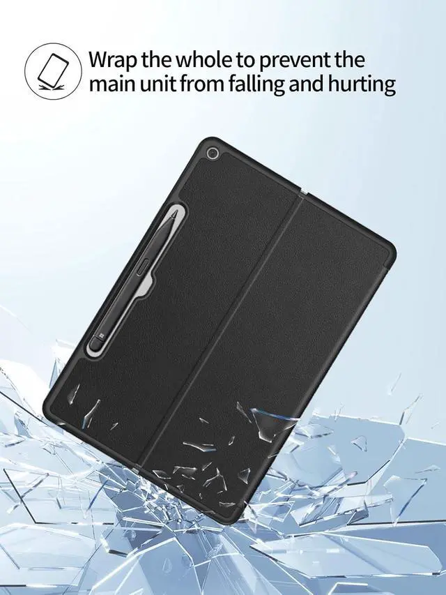 Alt view image 2 of 7 - BONAEVER Case for Microsoft Surface Pro 12 Inch 2025, Multi-Angle Viewing Stand Flip Protective Cover with Hard Back, Auto Wake/Sleep, Compatible with Type Cover Keyboard, Black