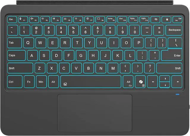 Main image of BONAEVER Type Cover for Microsoft Surface Pro 12 inch 2025 Keybaord, Ultra Slim Wireless Bluetooth Surface Pro Keyboard with 7-Color LED Backlit & Multi-Touch Trackpad Rechargeable Battery