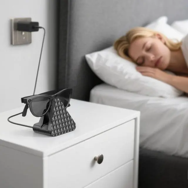 Alt view image 7 of 7 - BONAEVER Charging Station for Ray Ban Meta - Replacement Charger for Ray-Ban Meta Glasses - USB A Type Organizer Charging Dock Stand for Wayfarer Skyler Headliner, with Adapter