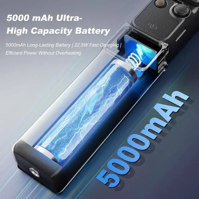 Alt view image 5 of 7 - BONAEVER Battery Handle for DJI Osmo Pocket 3 with LED Digital Display Screen,Built-in 5000mAh Battery,22.5W Fast Charging and Reserved 1/4" Thread for DJI osmo Pocket 3 Portable Battery Handle