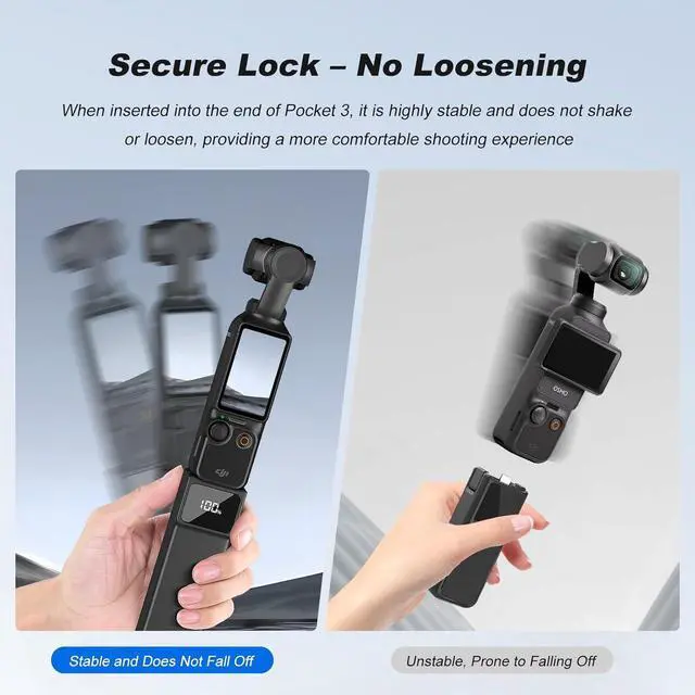 Alt view image 4 of 7 - BONAEVER Battery Handle for DJI Osmo Pocket 3 with LED Digital Display Screen,Built-in 5000mAh Battery,22.5W Fast Charging and Reserved 1/4" Thread for DJI osmo Pocket 3 Portable Battery Handle