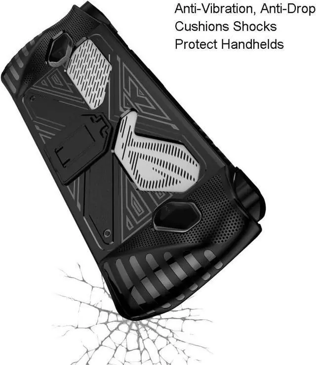 Alt view image 3 of 7 - BONAEVER Protective Case with Foldable Kickstand for ASUS Rog Ally 2023 Release Full Body Soft TPU Handheld Game Console Drop-Proof Protector Case with Shockproof,Non-Slip,Anti-Collision