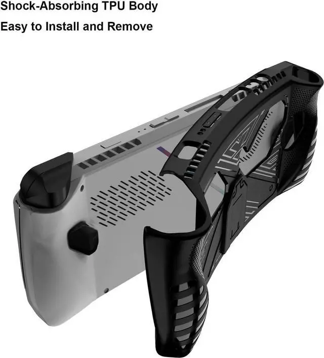 Alt view image 5 of 7 - BONAEVER Protective Case with Foldable Kickstand for ASUS Rog Ally 2023 Release Full Body Soft TPU Handheld Game Console Drop-Proof Protector Case with Shockproof,Non-Slip,Anti-Collision