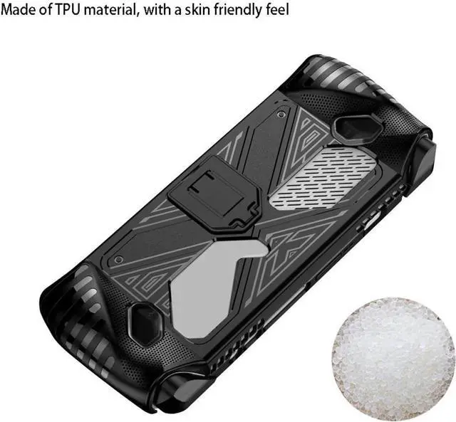 Alt view image 7 of 7 - BONAEVER Protective Case with Foldable Kickstand for ASUS Rog Ally 2023 Release Full Body Soft TPU Handheld Game Console Drop-Proof Protector Case with Shockproof,Non-Slip,Anti-Collision