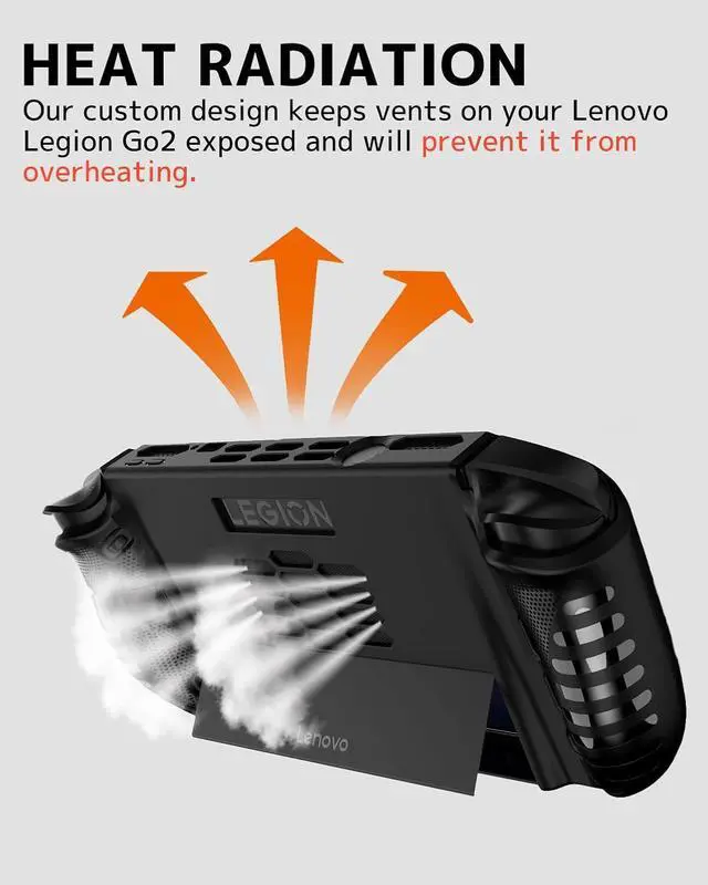 Alt view image 3 of 7 - BONAEVER Silicone Skin for Lenovo Legion GO 2 Case with Stand,Shockproof Anti-Scratch Non-Slip Protective Bumper Soft TPU Protector Cover Grip for Lenovo Legion GO 2 2025 Case Accessories Kickstand