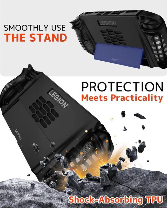 Alt view image 5 of 7 - BONAEVER Silicone Skin for Lenovo Legion GO 2 Case with Stand,Shockproof Anti-Scratch Non-Slip Protective Bumper Soft TPU Protector Cover Grip for Lenovo Legion GO 2 2025 Case Accessories Kickstand