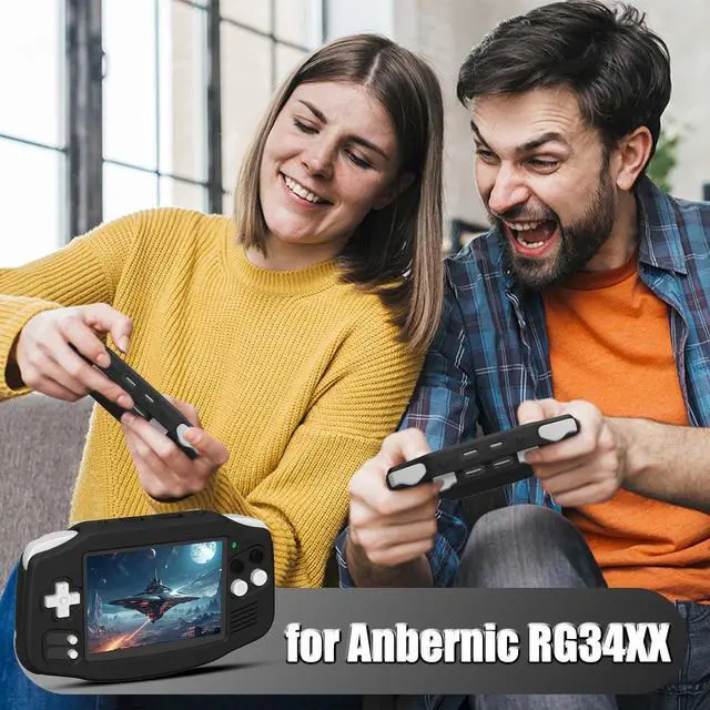 Alt view image 2 of 7 - BONAEVER Silicone Case for Anbernic RG34XX Soft Protective Cover for RG34XX Retro Handheld Game Console, Anti-Scratch Washable for RG 34XX Accessories with Lanyard