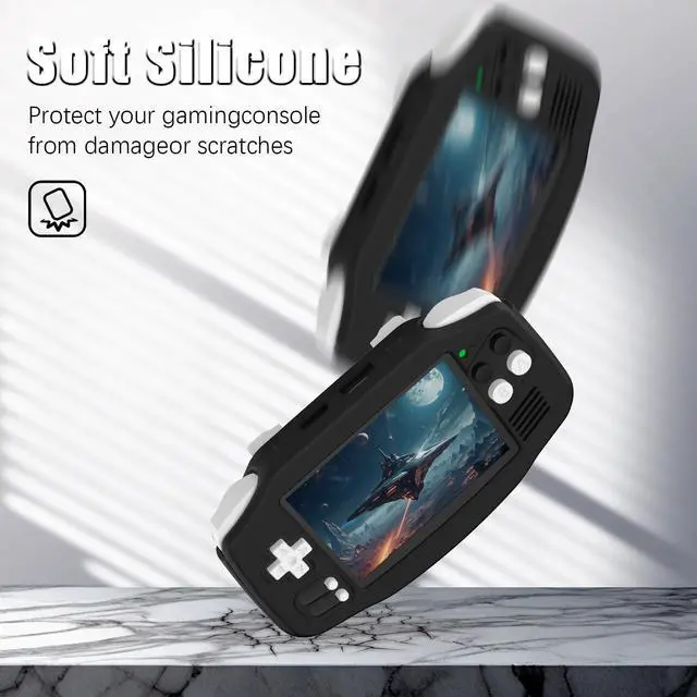 Alt view image 3 of 7 - BONAEVER Silicone Case for Anbernic RG34XX Soft Protective Cover for RG34XX Retro Handheld Game Console, Anti-Scratch Washable for RG 34XX Accessories with Lanyard