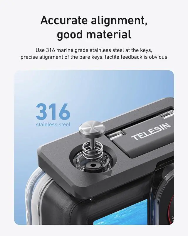 Alt view image 6 of 6 - BONAEVER Waterproof Case Combo for DJI OSMO Action 6 Underwater Housing Shell Cage + Floating Stick 60M/196FT Deep Diving Scuba Snorkeling with Quick Release Bracket Screw Action 6 Accessories