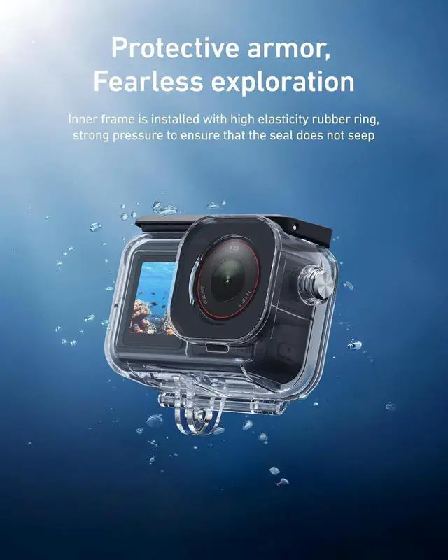 Alt view image 2 of 6 - BONAEVER Waterproof Case Combo for DJI OSMO Action 6 Underwater Housing Shell Cage + Floating Stick 60M/196FT Deep Diving Scuba Snorkeling with Quick Release Bracket Screw Action 6 Accessories