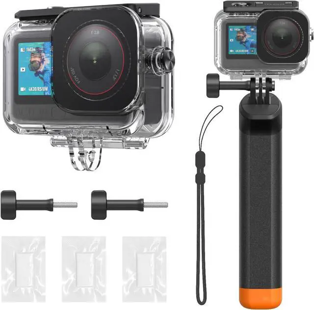 Main image of BONAEVER Waterproof Case Combo for DJI OSMO Action 6 Underwater Housing Shell Cage + Floating Stick 60M/196FT Deep Diving Scuba Snorkeling with Quick Release Bracket Screw Action 6 Accessories