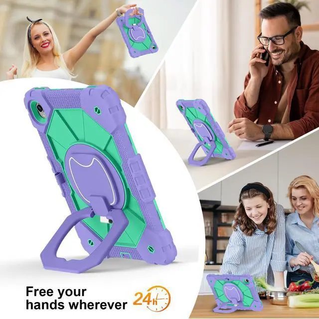 Alt view image 4 of 7 - BONAEVER Case for Samsung Galaxy Tab S11 11 inch 2025 SM-X730/X736B/X736E/X736U with Rotating Stand Pencil Holder Hand/Shoulder Strap, Heavy Duty Shockproof Protective Cover Purple