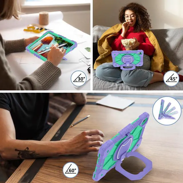 Alt view image 3 of 7 - BONAEVER Case for Samsung Galaxy Tab S11 11 inch 2025 SM-X730/X736B/X736E/X736U with Rotating Stand Pencil Holder Hand/Shoulder Strap, Heavy Duty Shockproof Protective Cover Purple