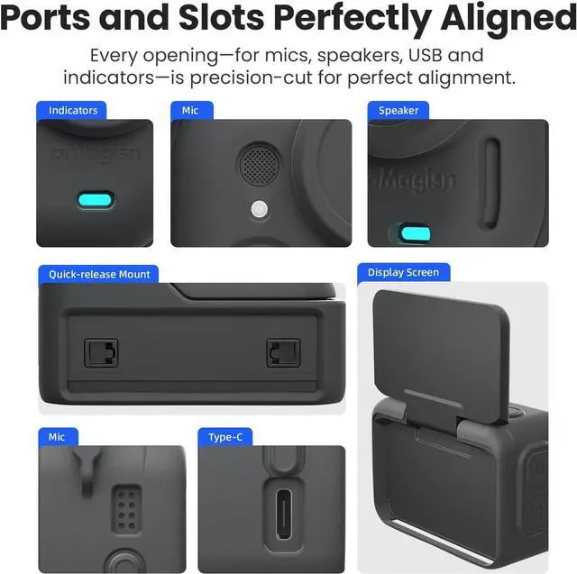 Alt view image 4 of 7 - Silicon Rubber Protective Case + Screen Protector + Lens Protector for Insta 360 GO Ultra, Scratch Resistant Tempered Glass Film 9H Hardness Guard Touch Sensitive Easy Installation Accessories Kit