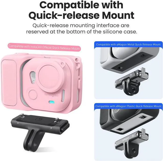 Alt view image 6 of 7 - Silicon Rubber Protective Case + Screen Protector + Lens Protector for Insta 360 GO Ultra, Scratch Resistant Tempered Glass Film 9H Hardness Guard Touch Sensitive Easy Installation Accessories Kit