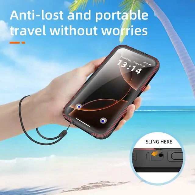 Alt view image 7 of 7 - BONAEVER Magnetic Waterproof Case for iPhone Air, Built-in Screen & Camera Protector IP68 Underwater Full Body 16FT Military Dropproof Shockproof Case for iPhone 17 Air 6.5 inch