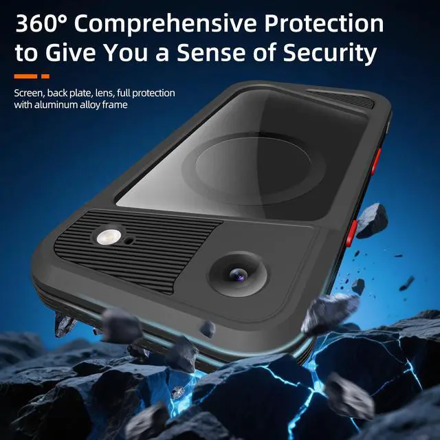 Alt view image 2 of 7 - BONAEVER Magnetic Waterproof Case for iPhone Air, Built-in Screen & Camera Protector IP68 Underwater Full Body 16FT Military Dropproof Shockproof Case for iPhone 17 Air 6.5 inch