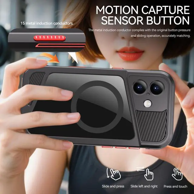 Alt view image 5 of 7 - BONAEVER Magnetic Waterproof Case for iPhone 17, Built-in Screen & Camera Protector IP68 Underwater Full Body 16FT Military Dropproof Shockproof Case for iPhone 17 6.3"