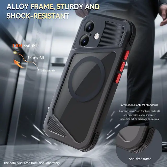 Alt view image 2 of 7 - BONAEVER Magnetic Waterproof Case for iPhone 17, Built-in Screen & Camera Protector IP68 Underwater Full Body 16FT Military Dropproof Shockproof Case for iPhone 17 6.3"