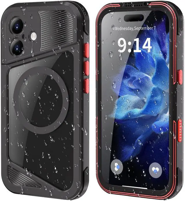 Main image of BONAEVER Magnetic Waterproof Case for iPhone 17, Built-in Screen & Camera Protector IP68 Underwater Full Body 16FT Military Dropproof Shockproof Case for iPhone 17 6.3"