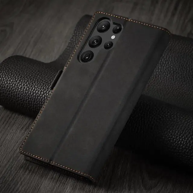 Alt view image 6 of 7 - BONAEVER Case for Samsung Galaxy S26 Ultra Premium PU Leather Phone Cover with Card Holder Stand, Shockproof Flip Wallet Cover