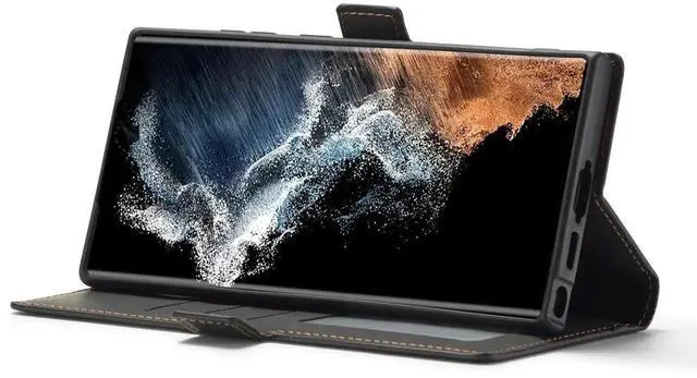 Alt view image 2 of 7 - BONAEVER Case for Samsung Galaxy S26 Ultra Premium PU Leather Phone Cover with Card Holder Stand, Shockproof Flip Wallet Cover