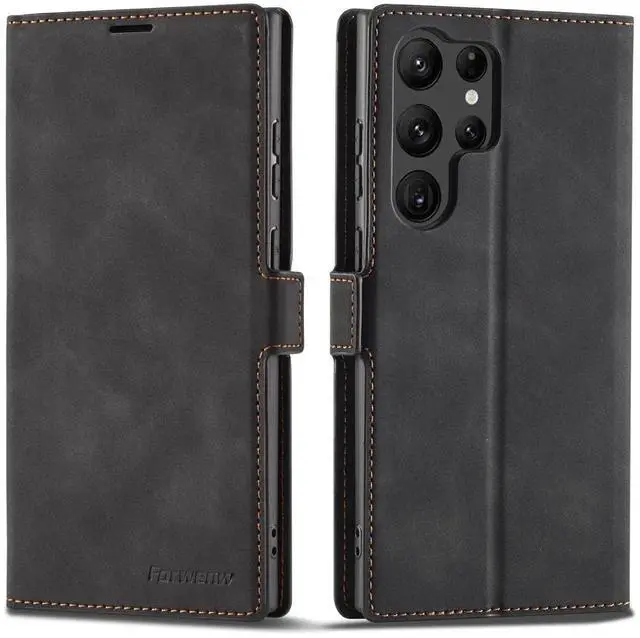 Main image of BONAEVER Case for Samsung Galaxy S26 Ultra Premium PU Leather Phone Cover with Card Holder Stand, Shockproof Flip Wallet Cover