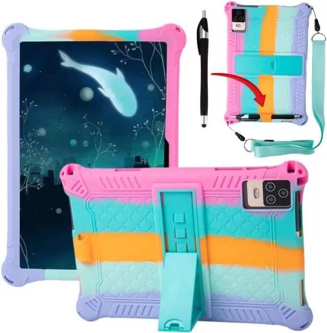 Main image of BONAEVER 10.1-inch Case for Okaysea/BYYBUO/Hoozo/QunyiCO/PRITOM/plimpton/Onn 10.1-inch Android Tablet Universal with Lanyard/Stylus/Pen Holder Soft Case Pink