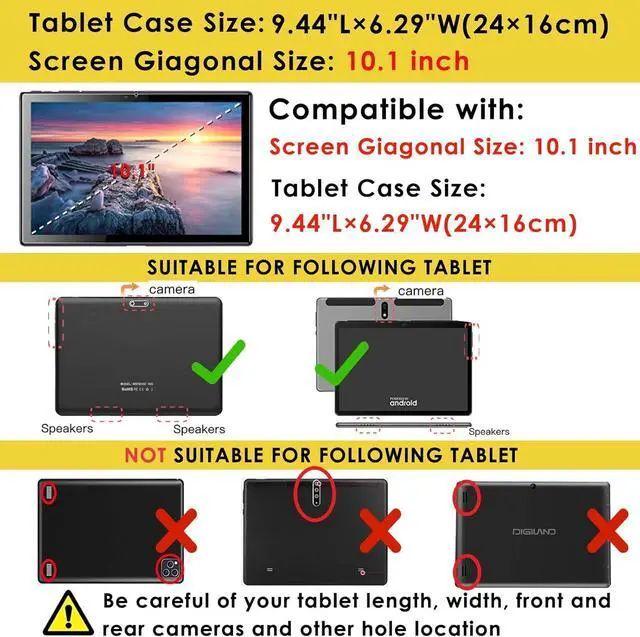 Alt view image 2 of 7 - Silicone Case for Feonal 10 inch Tablet, Winsing MTK 10 inch, WECOOL WM1001R 10 inch, MEBERRY 10.1 inch, ANTEMPER Touch 10.1 GOWIN Touch 10.1 with Stand, Shoulder Strap, Stylus Pen Purple