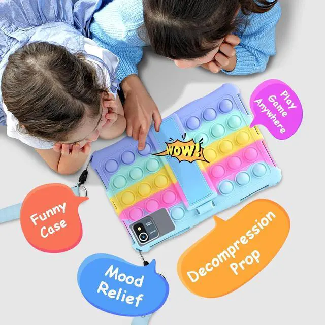 Alt view image 5 of 7 - BONAEVER Silicone Case for 11 inch Tablet COLORROOM Android 14, AOCWEI X800, with Shoulder Strap and Stylus Pen, Multi-Angle Protective Cover for TECLAST P50, Xgody Q16