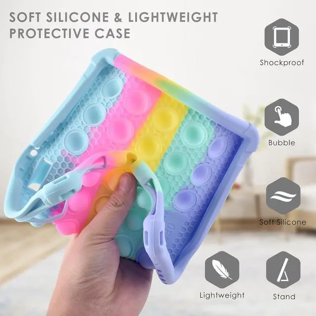 Alt view image 3 of 7 - BONAEVER Silicone Case for 11 inch Tablet COLORROOM Android 14, AOCWEI X800, with Shoulder Strap and Stylus Pen, Multi-Angle Protective Cover for TECLAST P50, Xgody Q16