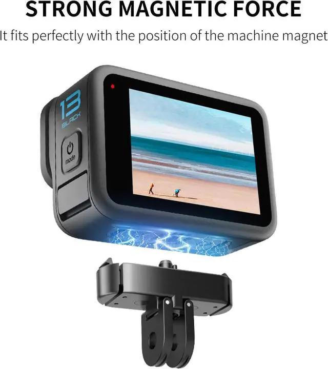 Alt view image 6 of 6 - Magnetic Adapter Mount for GoPro Hero 13, Quick Release Mount Aluminum Magnetic Latch with 1/4" Screw,Dual-Claws Interface, Compatible with GoPro 13 Camera Conversion Adapter Accessories