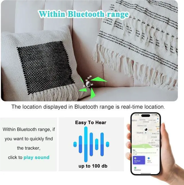 Alt view image 3 of 7 - Air Tracker Tags - 2 Pack, Bluetooth Tracker for iPhone ipad Find My(iOS Only),Key Item Finder Locator with Sound, Smart Luggage Tag for Suitcases Keys/Bags/Pets/Wallet/Backpack,Battery Replaceable