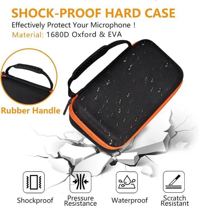 Alt view image 2 of 7 - Wireless Microphone Case Compatible with JBL Wireless Two Microphone System, Dual Wireless Microphone Case for Party Box, Singing Karaoke for JBL Mic, Receiver, Adapter, AA Batteries-Orange (Box Only)